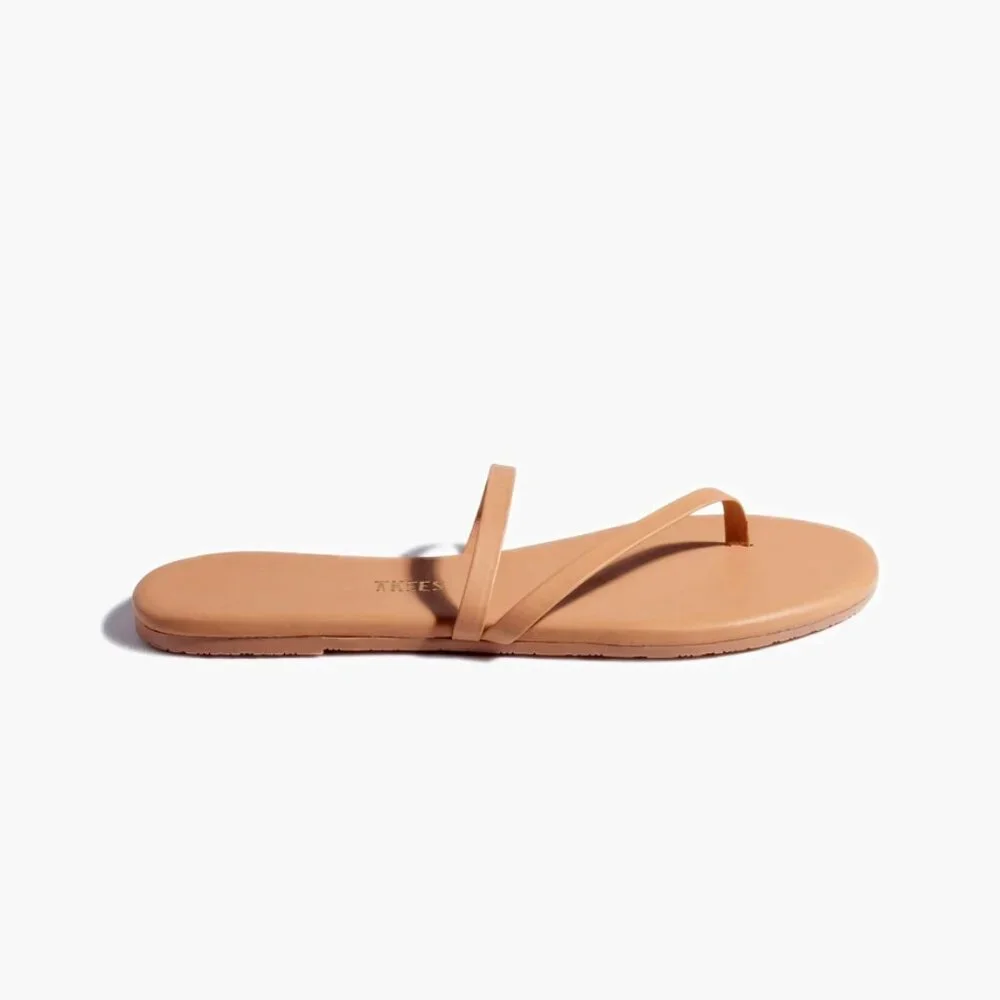 TKEES Sarit Leather Sandal in Nude/Pout with Slip On Strap, Size 8 / 39 - Picture 4 of 10